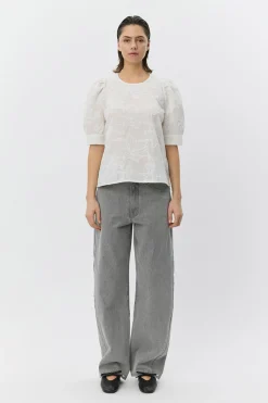 AHLIASW PUFF SLEEVE BLOUSE 0100 White S261395