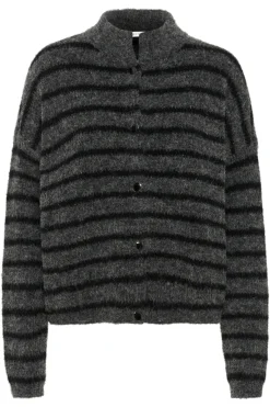 AlphaGZ short cardigan NOOS Charcoal Black striped 10905931