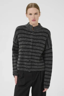 AlphaGZ short cardigan NOOS Charcoal Black striped 10905931