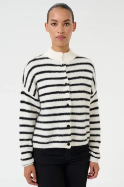 AlphaGZ short cardigan NOOS Ivory black striped 10905931
