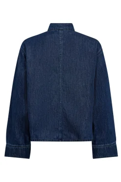 AzminaCC Denim Placket Blouse 552Denim blue 35948
