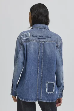 BALUCIA PATCH DENIM JACKET MEDIUM BLUE WASHED 50405337