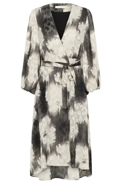 BasiraIW Wrap Dress Neutral Illuminating Florals 30106532