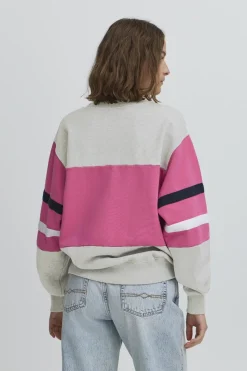 BATOMASSO SWEAT Medium Grey Melange w. Lilac 50405068