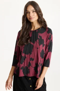 Blouse Lucette 3/4 sleeves Burgundy 16874