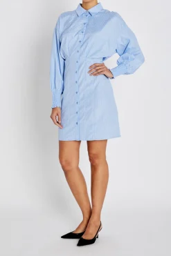 BorassusBBLinne dress Light Blue Stripe BBW4944