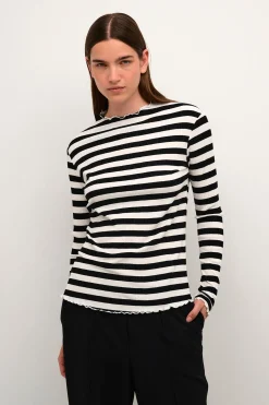 CandaceKB Big Stripe LS Egret/Meteorite Stripe 10104638