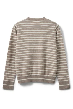 CISSESW STRIPE CARDIGAN 7118 Light Brown Striped SNOS432