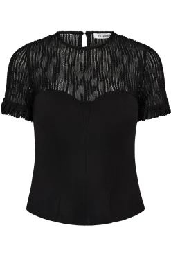 ColtonCC Lace Mix Top 96Black 35962