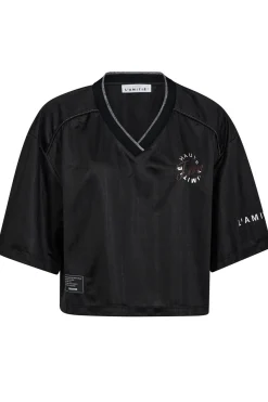 Crop Team Stripe Tee Black HL10017