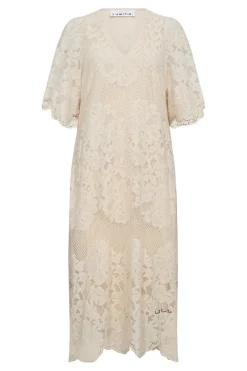 Curvey Lace Hem Dress Pearl HL10009