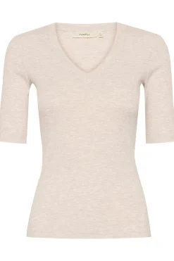 DagnaIW Melange V TShirt ECRU 30106865