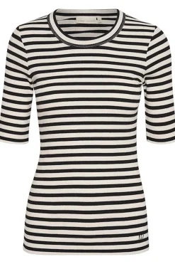 DagnaIW Striped TShirt Black / Whisper White 30107269