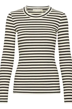 DagnaIW Striped Tshirt LS Black / Whisper White 30108561