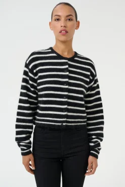 DebbieGZ short cardigan Black/White striped 106343 10909449