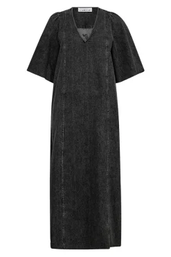 Denim Raw Hem Dress Black Washed black HL10357