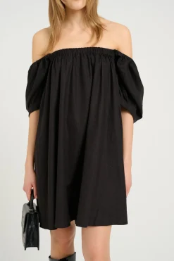 ElarahGZ linen short dress NOO Black 10909830