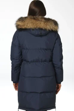 Elita with real fur Navy 2010500R