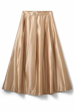 EMMYSW SATIN MAXI SKIRT 7070 Light beige S261411