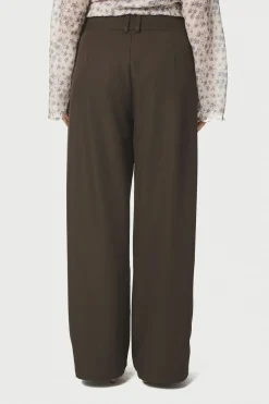 Essiall Structure Pants Dark brown 168522