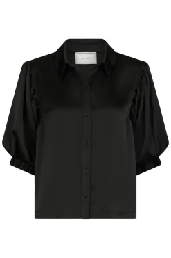 Etta Heavy Sateen Shirt Black 167036