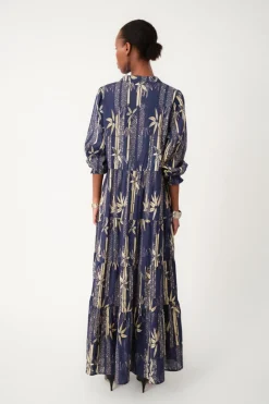 EvelynLL Maxi Dress LS 23 Dark Blue 254403010