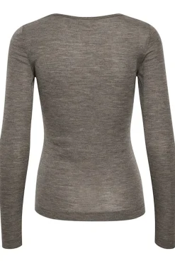 FangIW TShirt LS Brown Melange 30106096