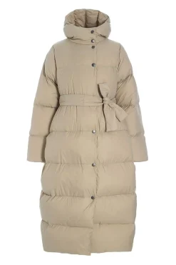 Feather down frakke med bælte STONE 25720925436