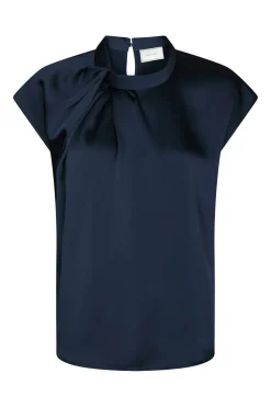 Fleur Drapy Satin Navy 160990