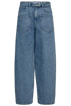 Flip Waist Pocket Jeans Bleached Denim HL10179