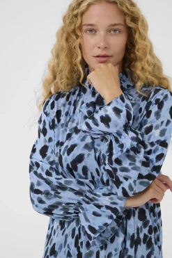 GRACIEIW PRINTED DRESS BLUE PAINTED DOT 900003317 30112281