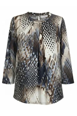 Grazia blouse 3/4 sleeves Brown 16924