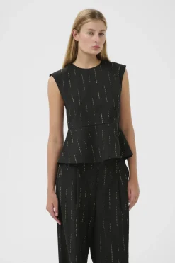 GZadira peplum top Dark grey melange 100494 10910709