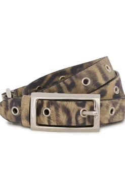 GZlety P eyelet belt Leopart print leather 10909945