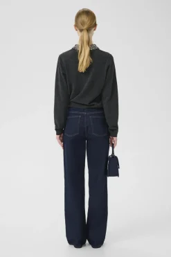 GZmanzi deco polo pullover Deep Graphite Melange 106530 10910778