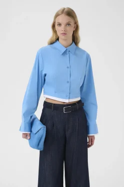 GZopy cropped shirt Azure Blue 174139 10910920