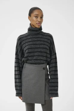 GZpaula melange MW wrap skirt Dark grey melange 10910495