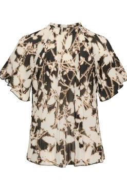 HendraIW Top Black Silhuette Flowers 30109418