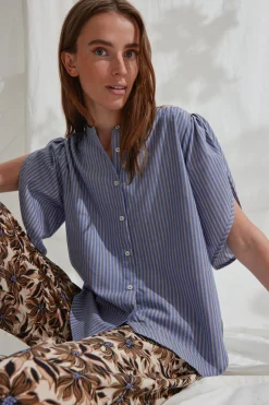 463HMTulin shirt 943 Blue stripe HM1299