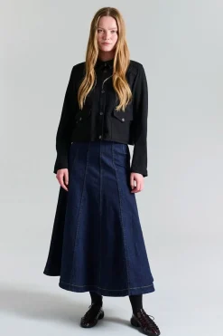 Jinzu maxi nederdel Dark Jeans Blue 25724455413