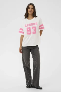 KAhally TShirt Chalk/PinkPower Text Print 1 10511173