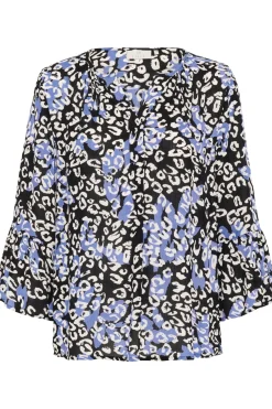 KAlea Blouse Blue Leopard