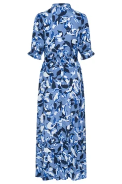 KAvelana Maxi Dress Blue Blurry Leafs 10504043