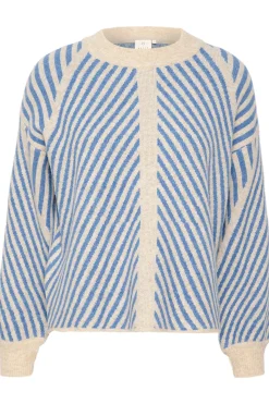 KAvera Knit Pullover Beige/Cornflower Stripe 10507817