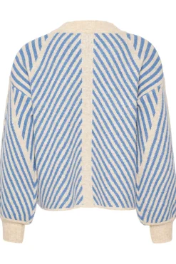 KAvera Knit Pullover Beige/Cornflower Stripe 10507817