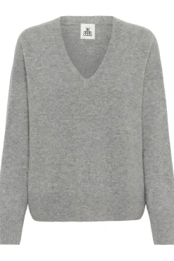 KBAnemone Vneck Medium Grey Melange 103702 10105773