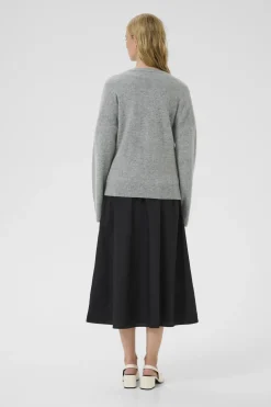 KBAnemone Vneck Medium Grey Melange 103702 10105773