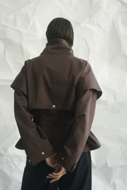 KBDana Short Trench Jacket Chocolate Martini 191216 10105927