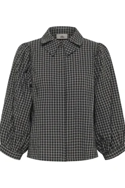 KBEllen Frosty Blouse Dark Grey Check 109174 10105850
