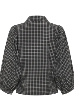 KBEllen Frosty Blouse Dark Grey Check 109174 10105850
